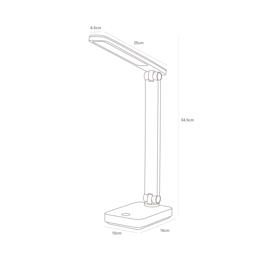 Zuma Line - LED Laetav laualamp LED/8W/1200 mAh 3000/4500/6000K CRI 90 must