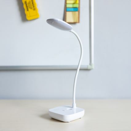 Zuma Line - LED Laetav laualamp LED/7W/1200 mAh 3000/4500/6000K CRI 90 valge