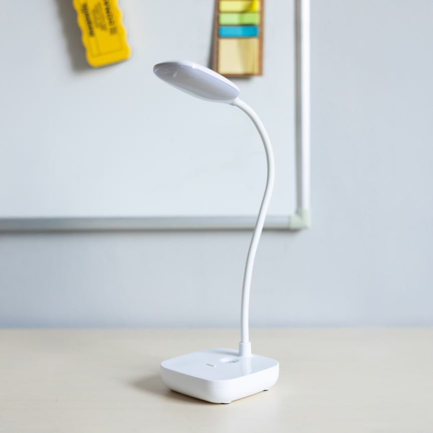 Zuma Line - LED Laetav laualamp LED/7W/1200 mAh 3000/4500/6000K CRI 90 valge
