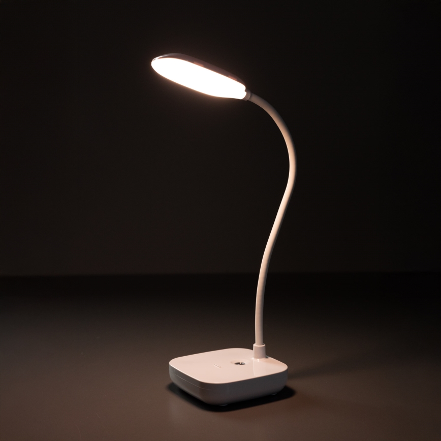 Zuma Line - LED Laetav laualamp LED/7W/1200 mAh 3000/4500/6000K CRI 90 valge