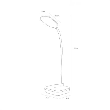 Zuma Line - LED Laetav laualamp LED/7W/1200 mAh 3000/4500/6000K CRI 90 valge