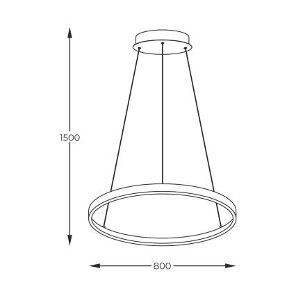 Zuma Line - LED-lühter riputuskaabliga LED/36W/230V 3000/4000/6000K läbimõõt 80 cm must