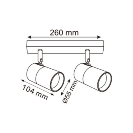 Zuma Line - Kohtvalgusti 2xGU10/50W/230V must/kuldne