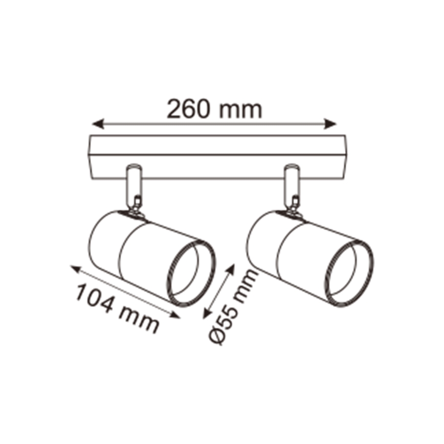 Zuma Line - Kohtvalgusti 2xGU10/50W/230V must/kuldne