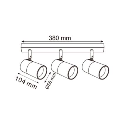 Zuma Line - Kohtvalgusti 3xGU10/50W/230V must/kuldne