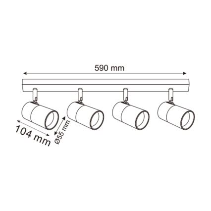 Zuma Line - Kohtvalgusti 4xGU10/50W/230V must/kuldne