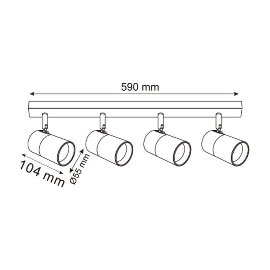 Zuma Line - Kohtvalgusti 4xGU10/50W/230V must/kuldne