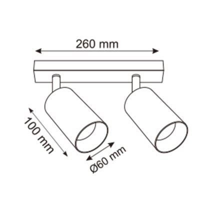 Zuma Line - Kohtvalgusti 2xGU10/50W/230V must/hall