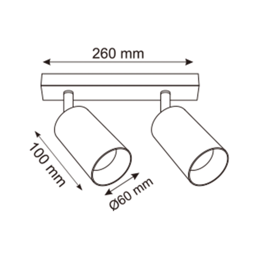 Zuma Line - Kohtvalgusti 2xGU10/50W/230V must/hall
