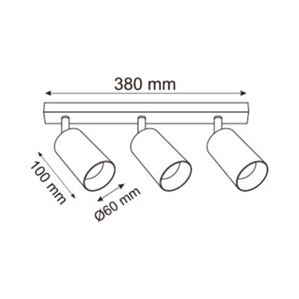 Zuma Line - Kohtvalgusti 3xGU10/50W/230V must/hall