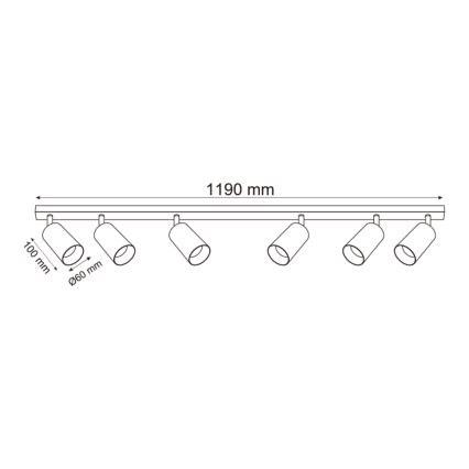Zuma Line - Kohtvalgusti 6xGU10/50W/230V must/hall