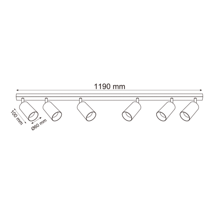 Zuma Line - Kohtvalgusti 6xGU10/50W/230V must/hall