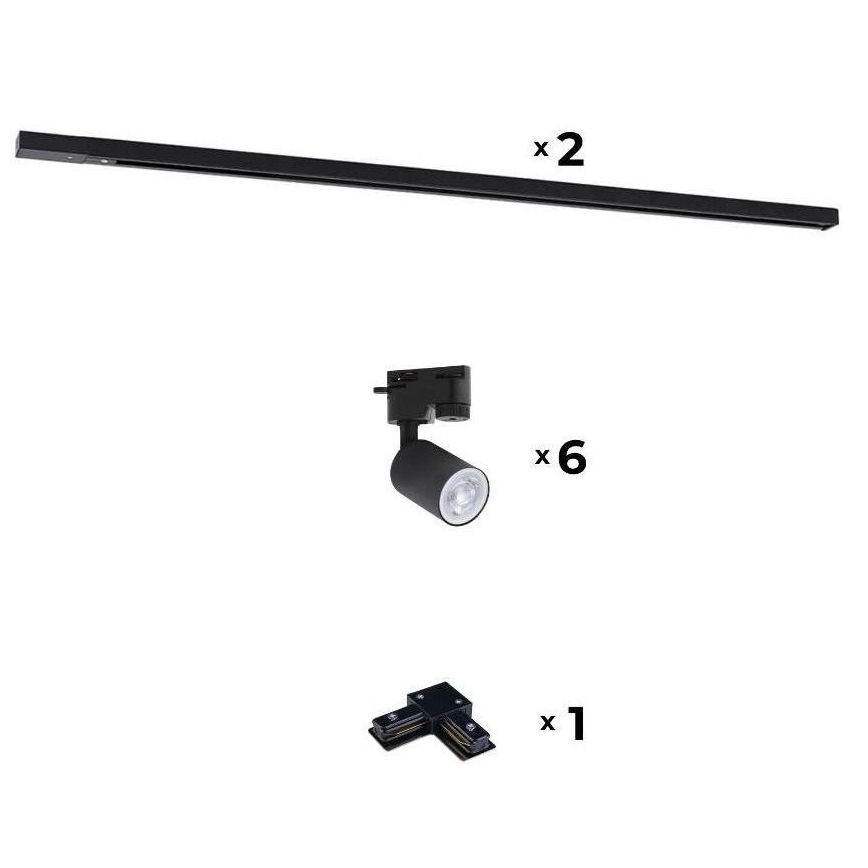 Zuma Line - Kohtvalgusti rööbassüsteemile 6xGU10/10W/230V must + rööpa tarvikud