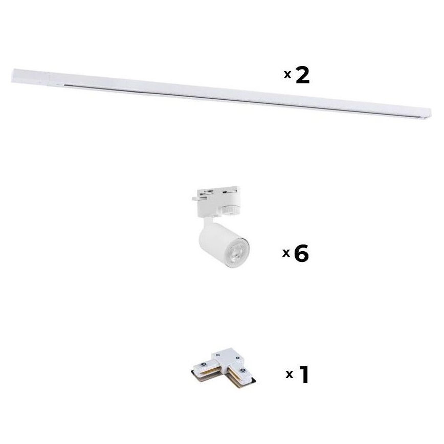 Zuma Line - Kohtvalgusti rööbassüsteemile 6xGU10/10W/230V valge + rööpa tarvikud