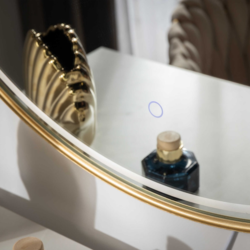 Zuma Line - vannitoa LED-seinapeegel taustvalgustusega LED/36W/230V 3000/4000/6000K läbimõõt 80 cm IP44 kuldne