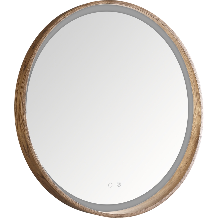 Zuma Line - LED-vannitoa soojendusega seinapeegel taustvalgustusega LED/36W/230V 3000/4000/6000K läbimõõt 80 cm IP44 tamm