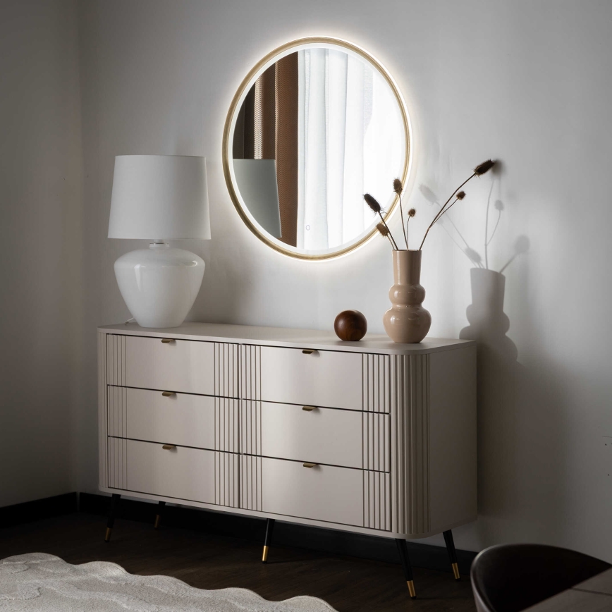 Zuma Line - LED-vannitoa seinale kinnitatav peegel taustvalgusega LED/36W/230V 3000/4000/6000K Ø 80 cm IP44 messing