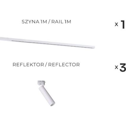 Zuma Line - Punktvalgusti liistussüsteemis 3xGU10/35W/230V valge