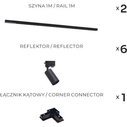 Zuma Line - Spotvalgusti liist süsteemis 6xGU10/35W/230V must