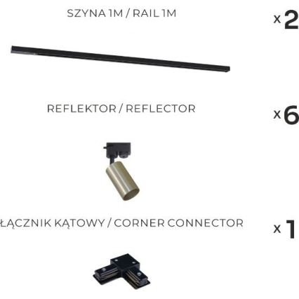 Zuma Line - Liistkinnitusega suunavalgusti 6xGU10/35W/230V must/kuldne