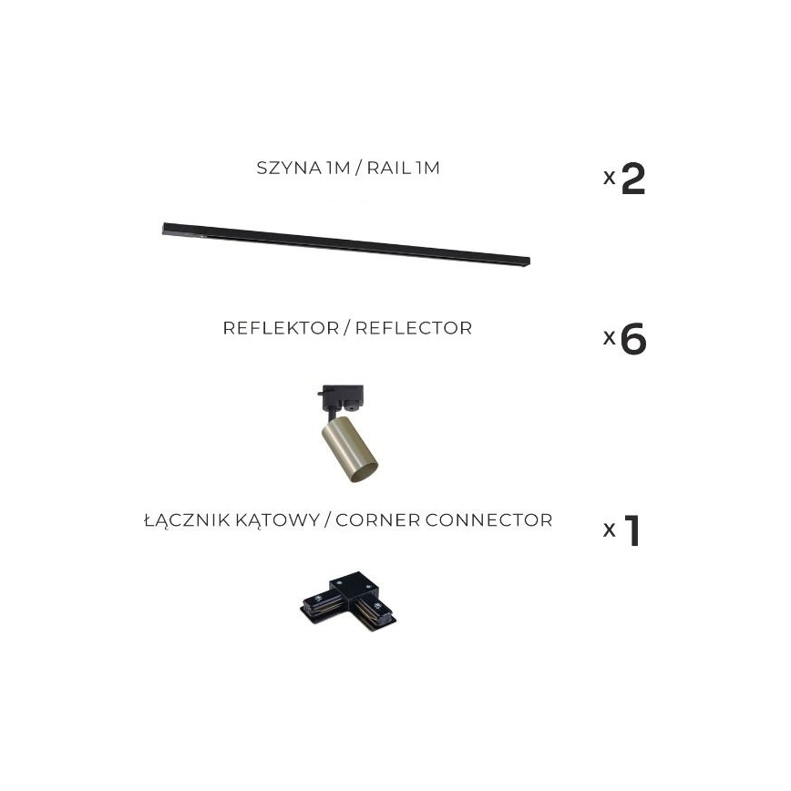 Zuma Line - Liistkinnitusega suunavalgusti 6xGU10/35W/230V must/kuldne