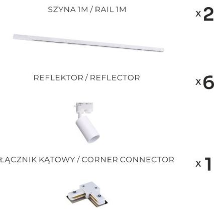 Zuma Line - Rippvalgusti 6xGU10/35W/230V valge TUBE süsteemis
