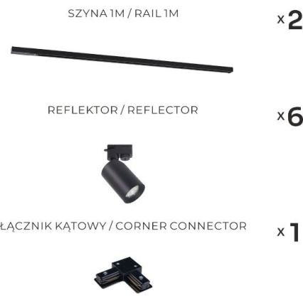 Zuma Line - sihtvalgusti liistvalgustussüsteemile 6xGU10/35W/230V must