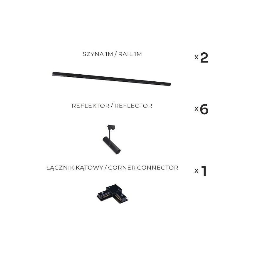 Zuma Line - Liistisüsteemi suunavalgusti 6xGU10/35W/230V must