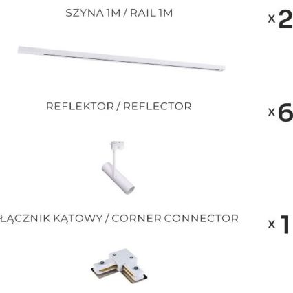 Zuma Line - Rööbasüsteemi punktvalgusti 6xGU10/35W/230V valge