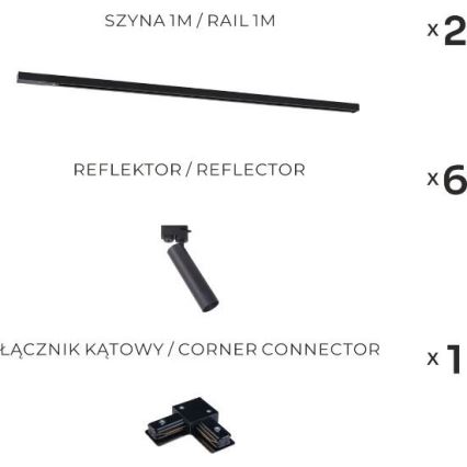 Zuma Line - Spottvalgusti liistvalgustussüsteemile 6xGU10/35W/230V must