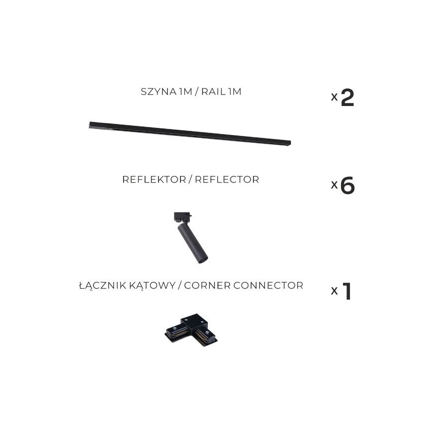 Zuma Line - Spottvalgusti liistvalgustussüsteemile 6xGU10/35W/230V must