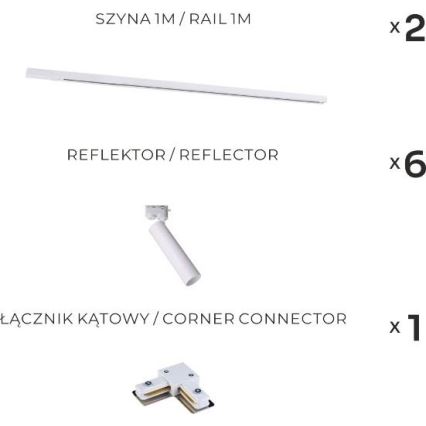 Zuma Line - suunav liistvalgusti 6xGU10/35W/230V, valge