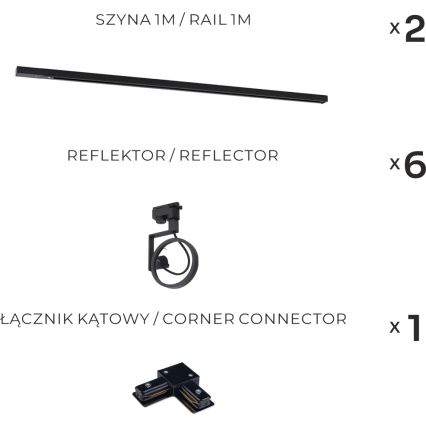 Zuma Line - punktvalgusti liistvalgustussüsteemis 6xGU10/15W/230V, must