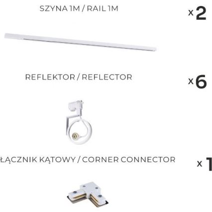 Zuma Line - Siinisüsteemi suunatav punktvalgusti 6xGU10/15W/230V valge