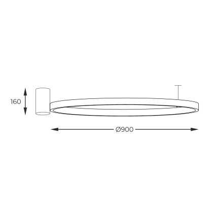 Zuma Line - LED Laevalgusti LED/40W/230V 3000/4000/6000K d. 90 cm must