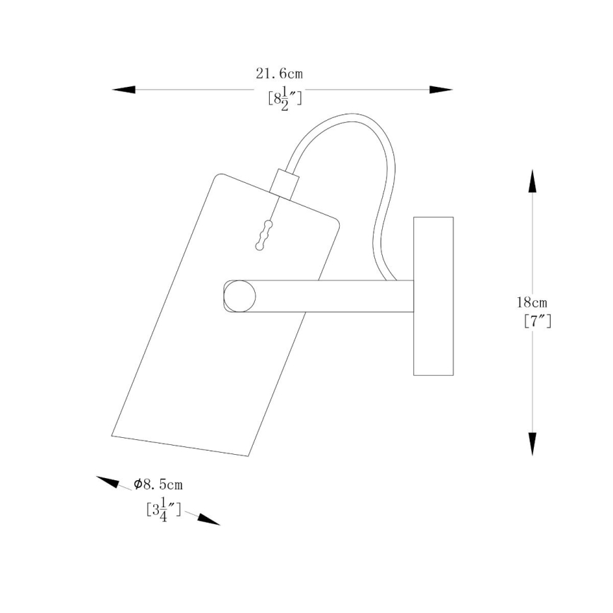 Zuma Line - Kohtvalgusti seinale 1xE27/40W/230V must