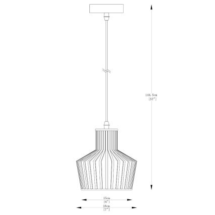 Zuma Line - Lühter 1xE27/40W/230V d. 18 cm must