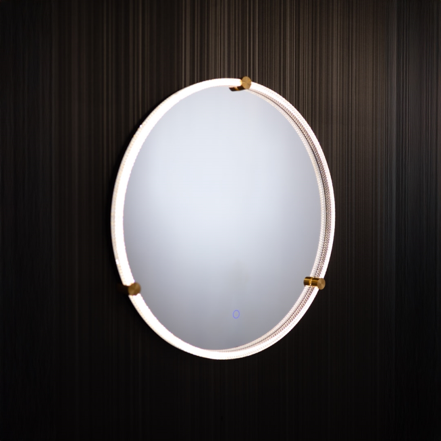 Zuma Line - LED Vannituba seinapeegel tagatulega LED/24W/230V 3000/4000/6000K d. 60 cm IP44 läbipaistev/kuldne