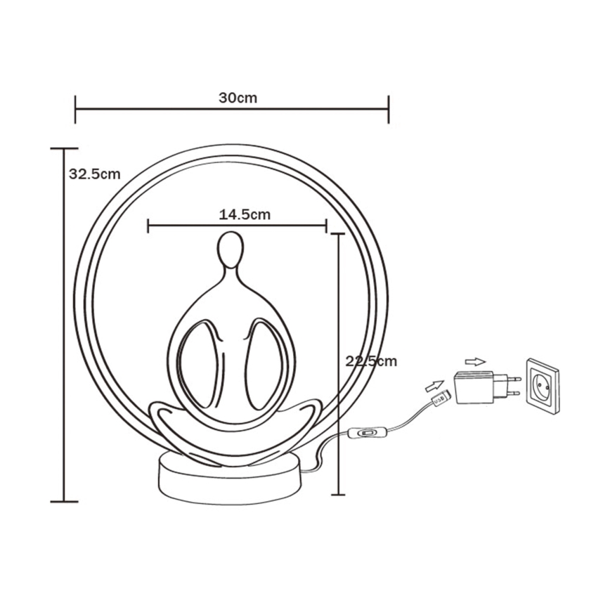 Zuma Line - LED Laualamp LED/4W/5V must/kuldne
