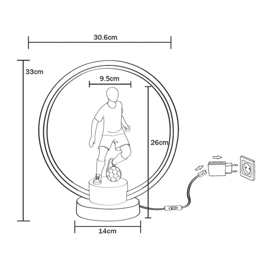 Zuma Line - LED Laualamp LED/4W/5V must/valge