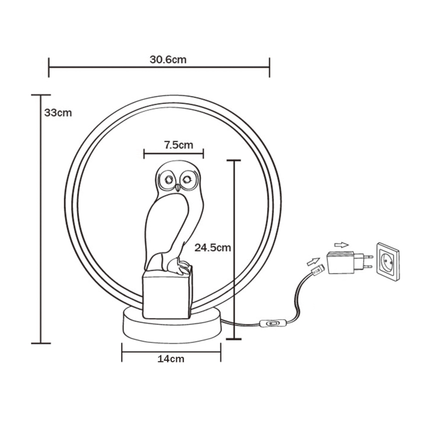 Zuma Line - LED Laualamp LED/4W/5V must/valge