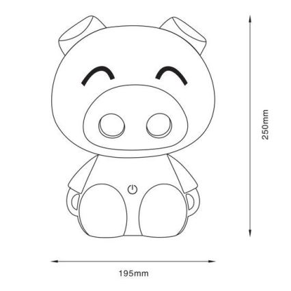 Zuma Line - LED Hämardatav children's puutetundlik laualamp LED/3W/230V põrsas lilla
