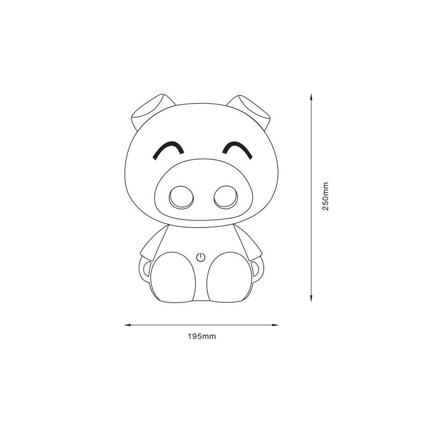 Zuma Line - LED Hämardatav children's puutetundlik laualamp LED/3W/230V põrsas roosa