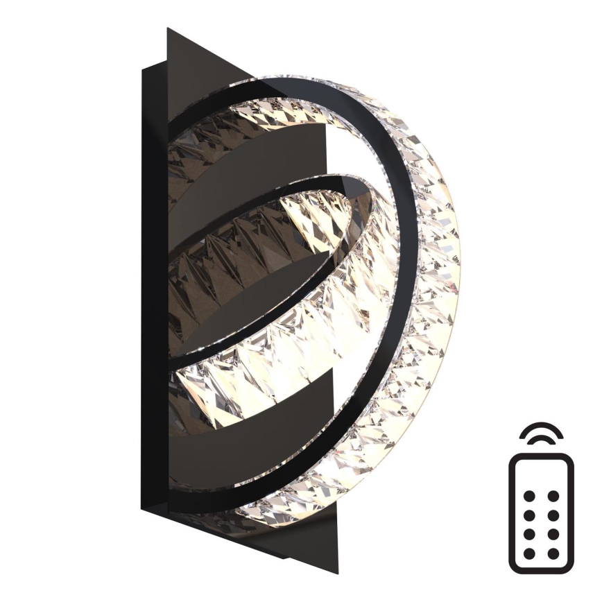 Zuma Line - LED Hämardatav kristall seinavalgusti LED/18W/230V 2700-6000K must + kaugjuhtimispult