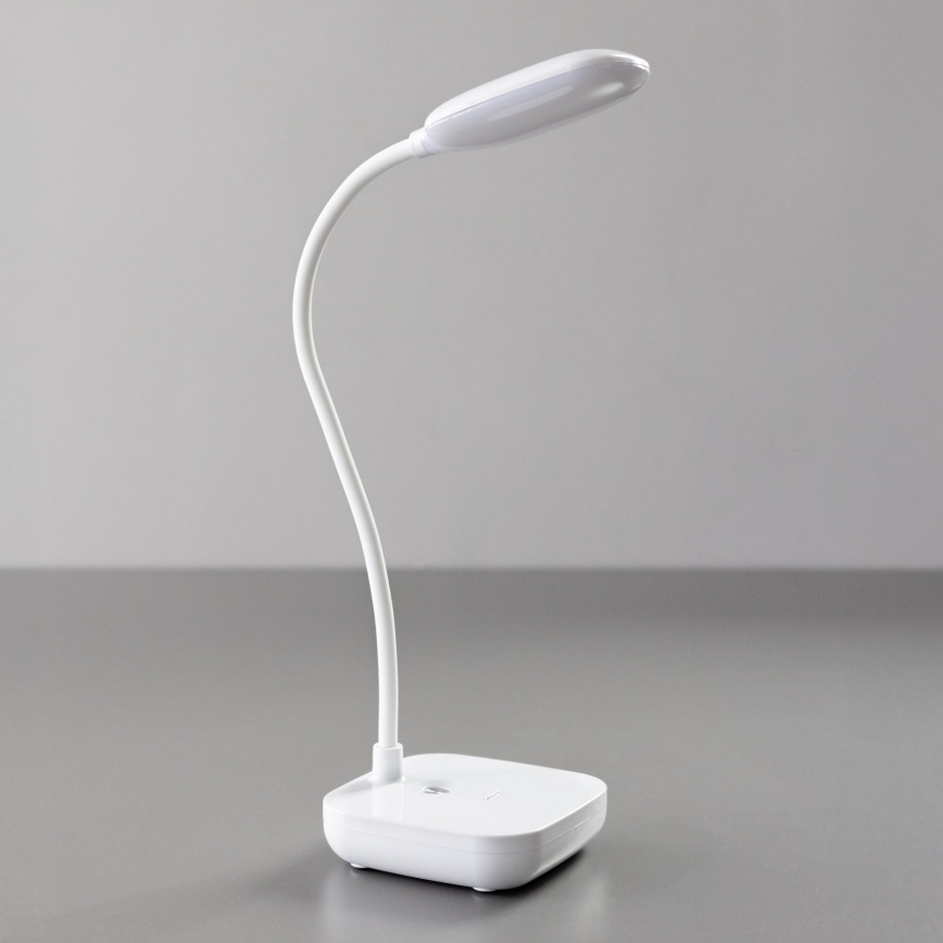 Zuma Line - LED Laetav laualamp LED/7W/1200 mAh 3000/4500/6000K CRI 90 valge