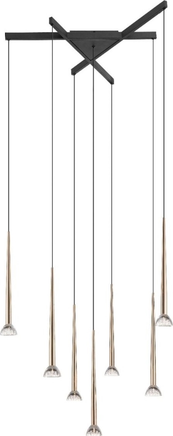 Zuma Line - LED-lühter riputuskaabliga 7xLED/6W/230V must/kuldne
