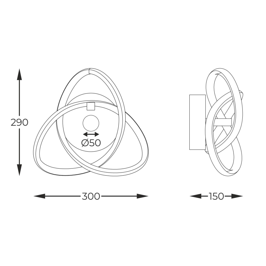 Zuma Line - LED Seinavalgusti LED/14W/230V must/kuldne