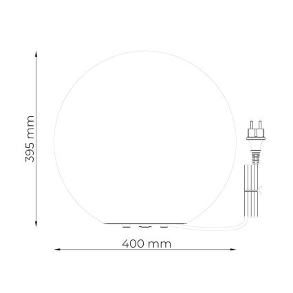 Zuma Line - Välisvalgusti 1xE27/15W/230V läbimõõt 40 cm IP44