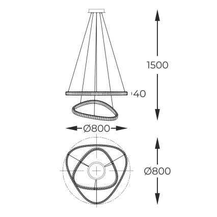 Zuma Line - LED Hämardatav kristall-lühter LED/36W/230V 2700-6000K + kaugjuhtimispult