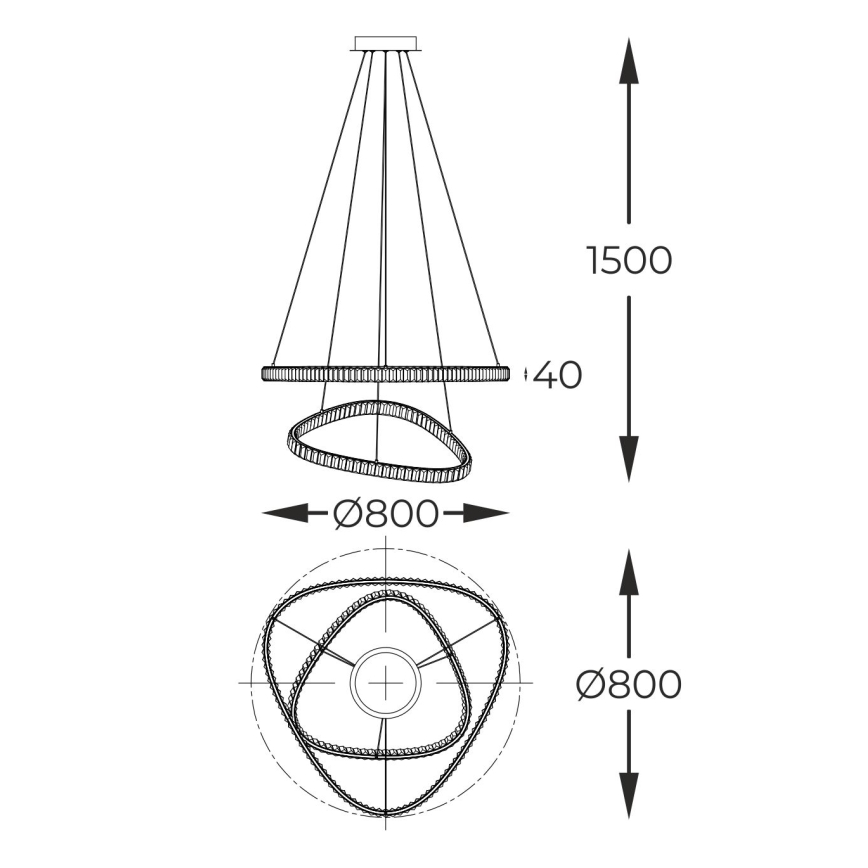 Zuma Line - LED Hämardatav kristall-lühter LED/36W/230V 2700-6000K + kaugjuhtimispult